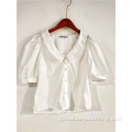 Women's Blouse V-neck Thin Shirt With French Puffed Sleeves Supplier